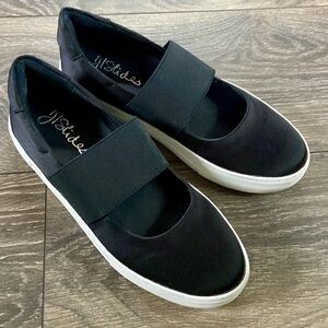 J/Slides Alastic Satin Platform Mary Janes